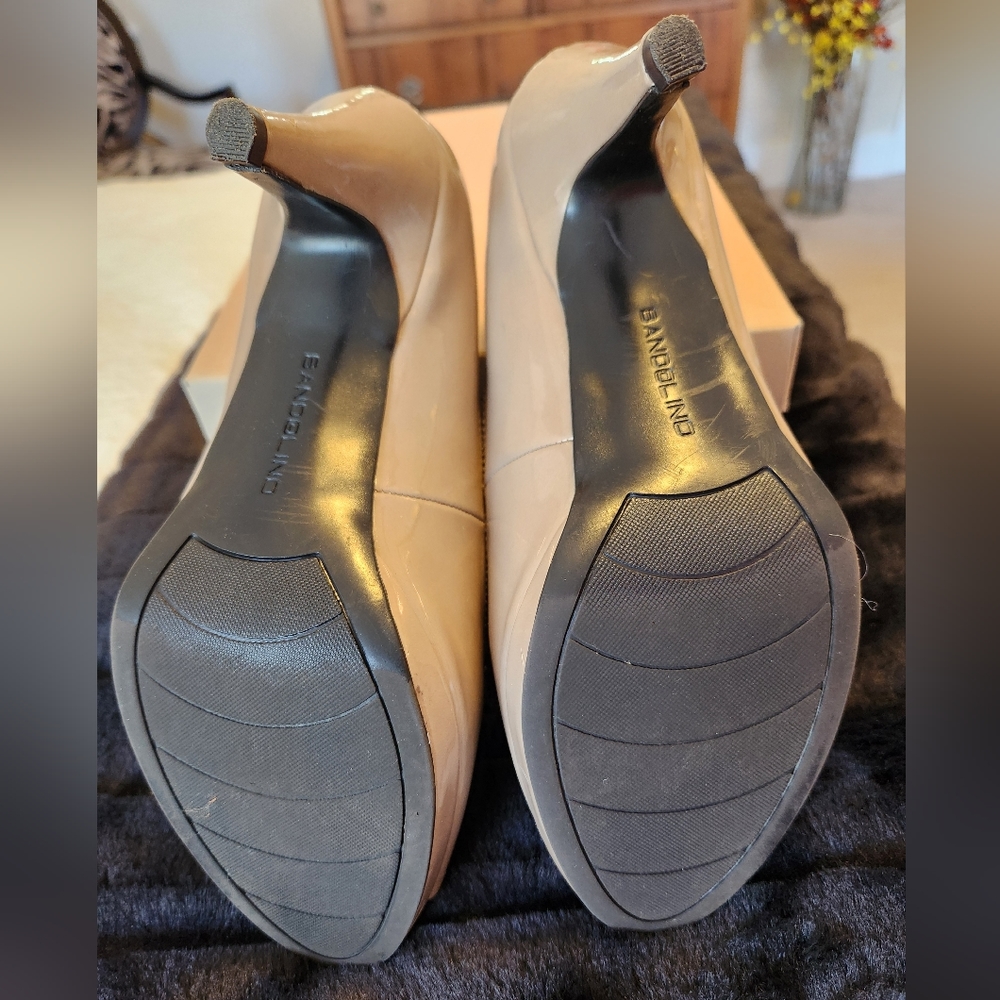 Bandolino Mylah Nude Patent Leather Heels
